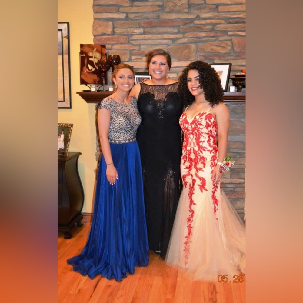 Prom dress - Sherri Hill Elegant Royal Blue and Gold beaded Women's Dress - Picture 13 of 13